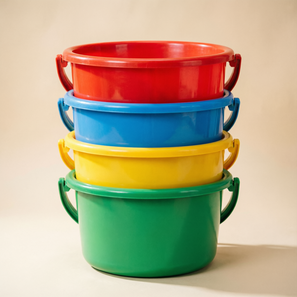 Plastic buckets in Pune – heavy duty colourful plastic buckets