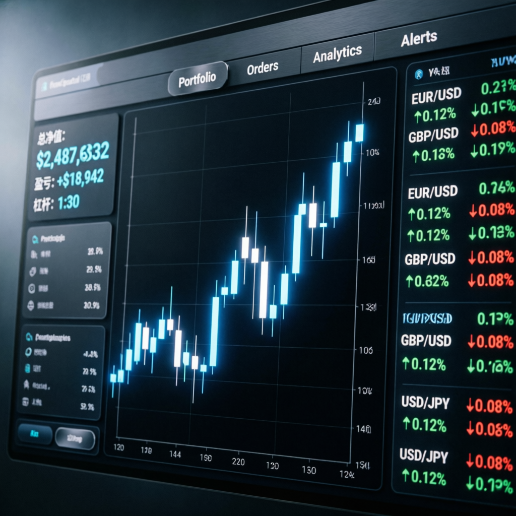Professional funded account trading dashboard