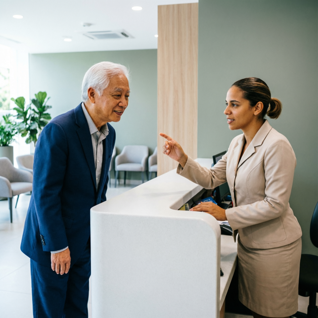Atendimento em balcão de agência pública