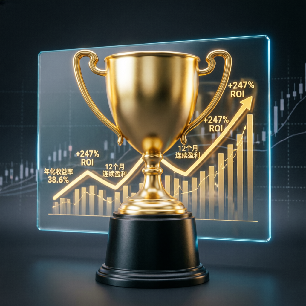 Trading success trophy representing funded account achievement