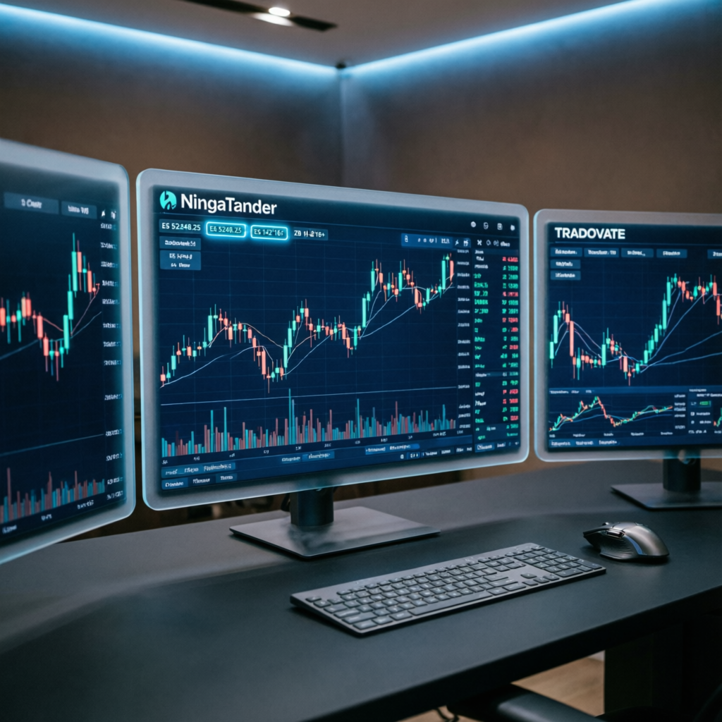 NinjaTrader and Tradovate trading platforms used for Apex evaluations