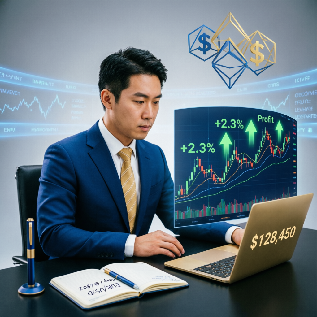 Professional funded trading challenge - forex account management service with profit indicators