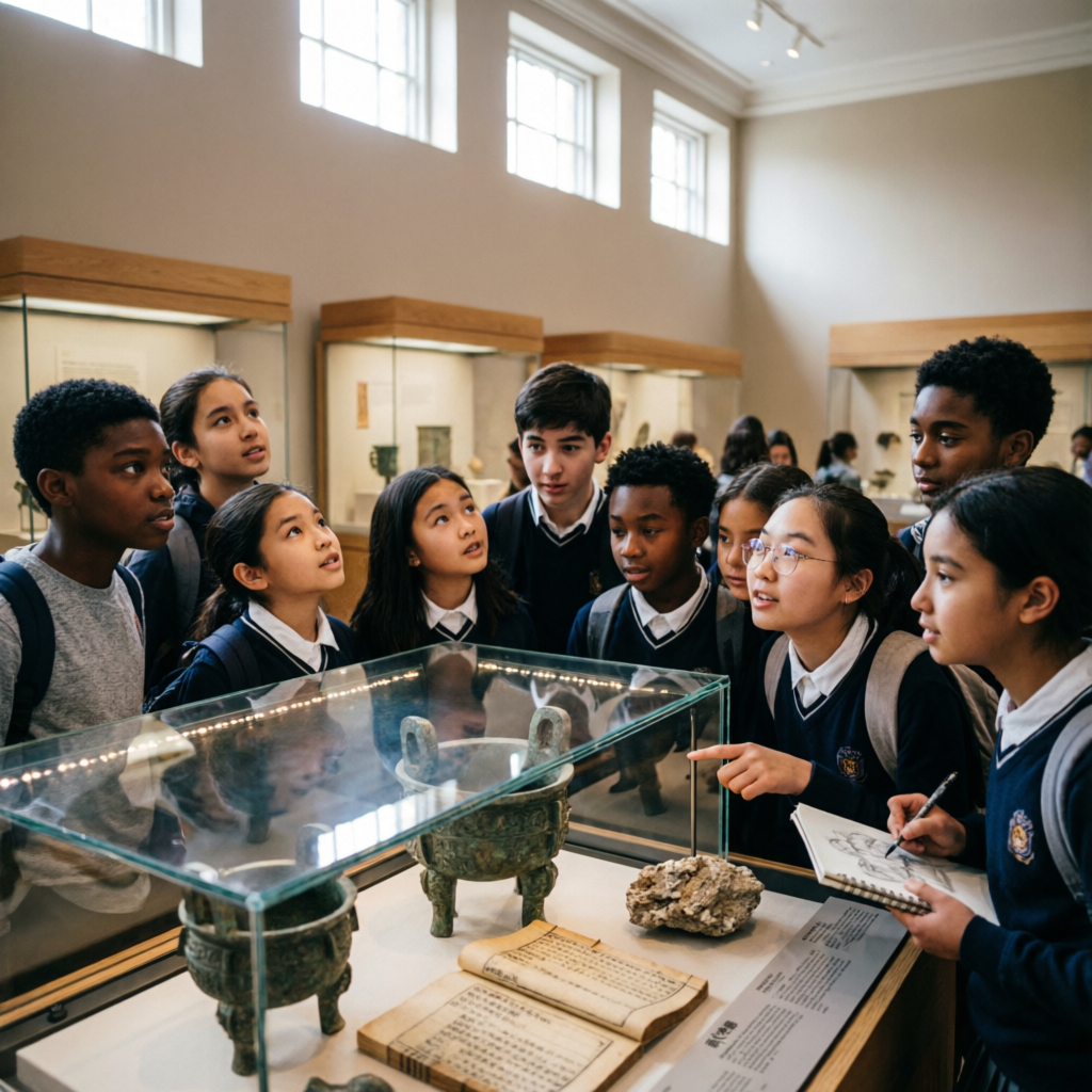 Estudiantes en salida educativa a museo