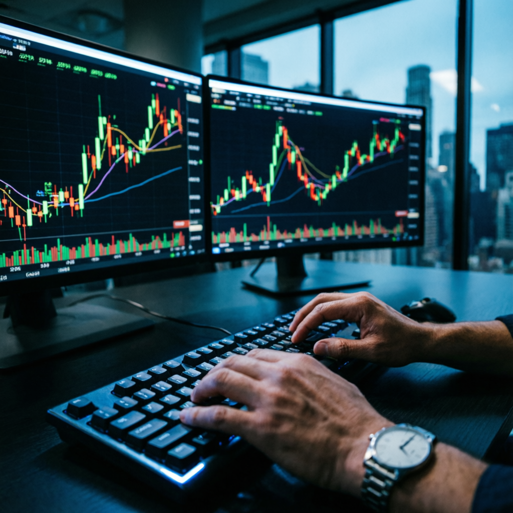 My Funded Futures account types overview with trading charts