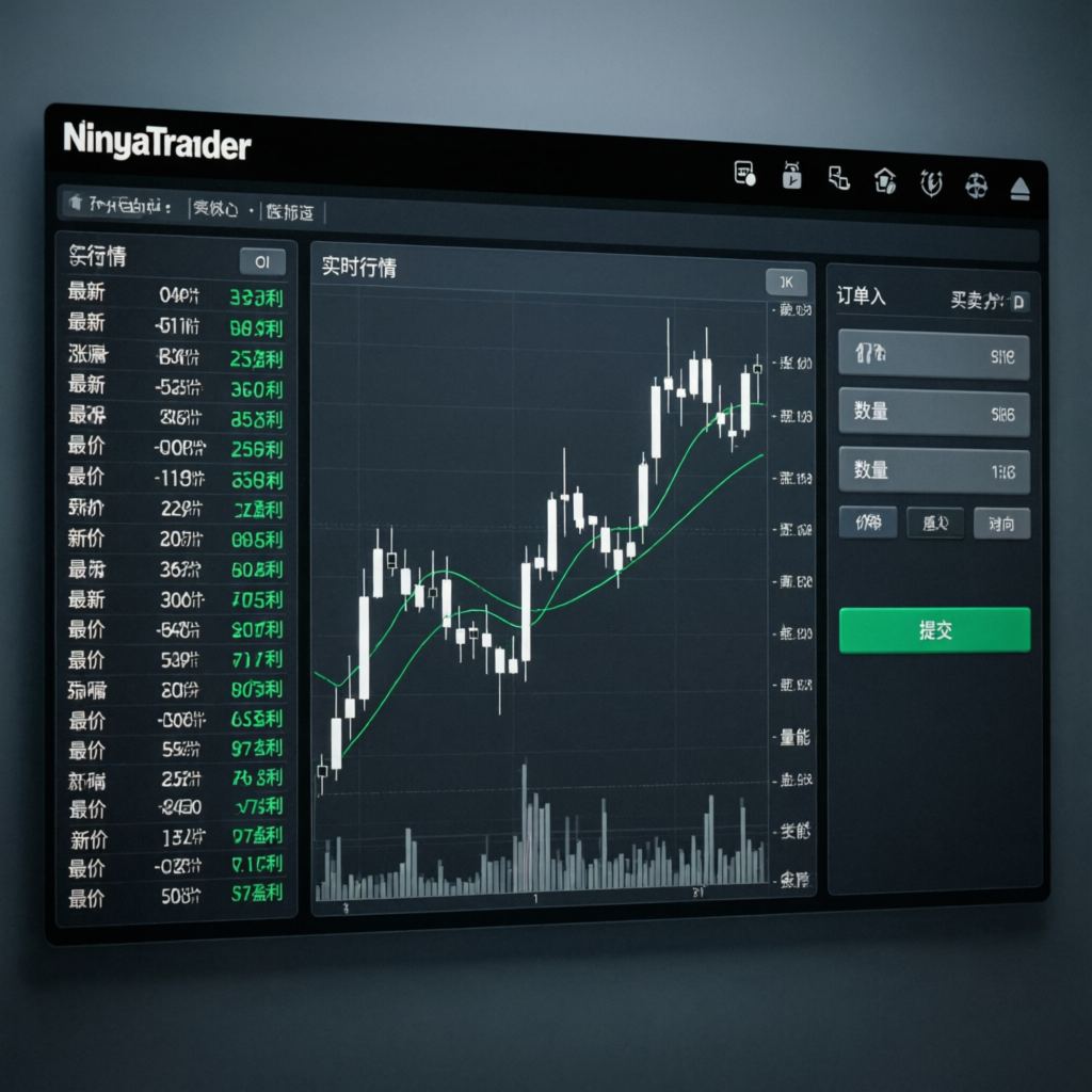 Modern trading platform interface showing futures trading software