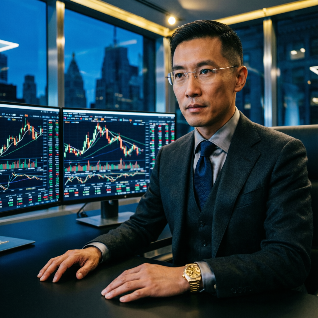 Professional forex trader analyzing Topstep trading plan charts