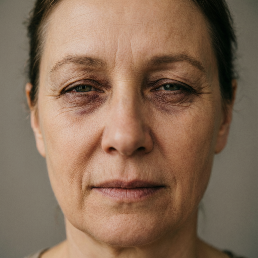 Глаза западают и сдвигаются к центру