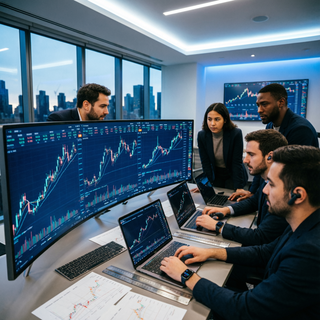PFM Capitals professional trading team analyzing Blueberry Funded markets