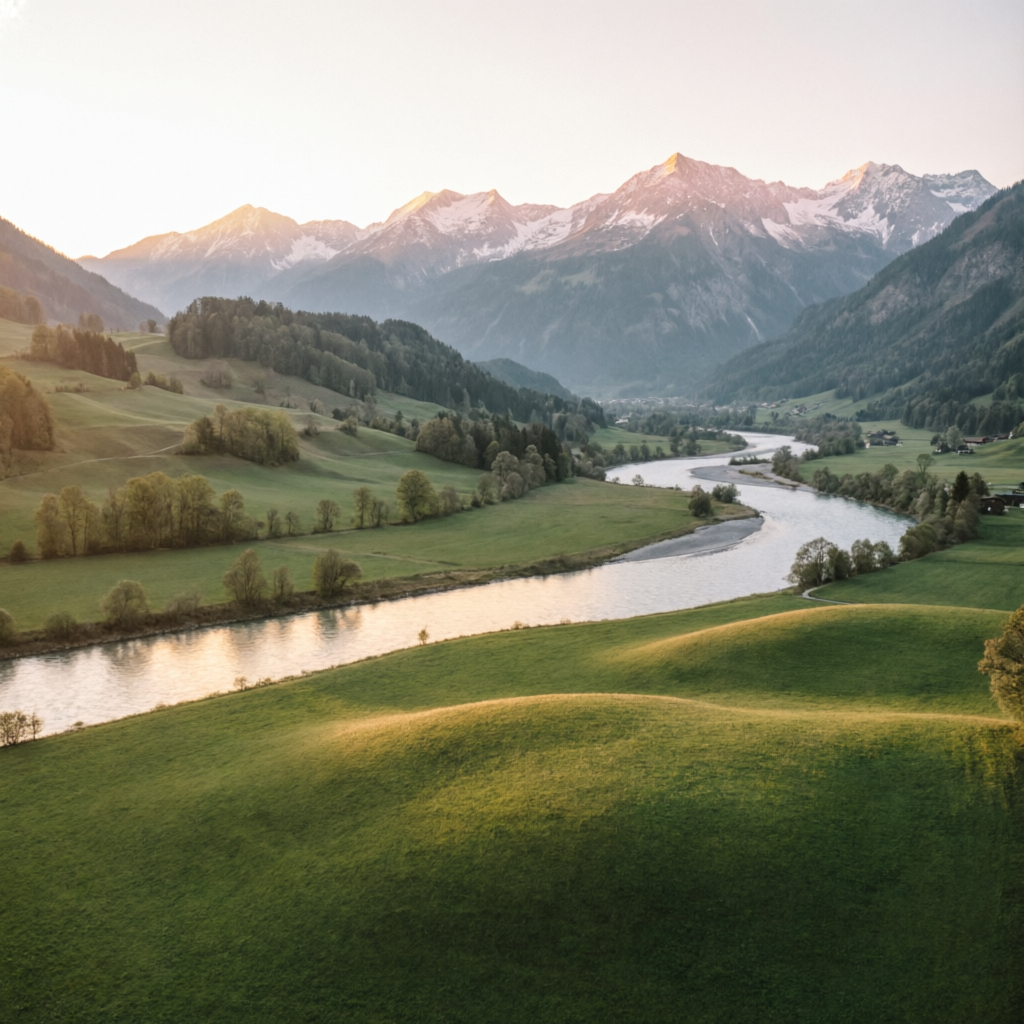 Blick über das Alpenrheintal in Vorarlberg