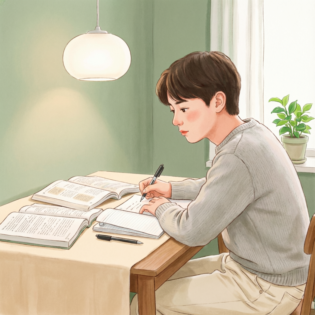 Student studying