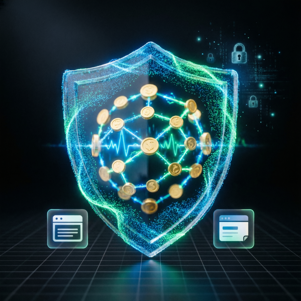 Digital security shield protecting financial assets and trading accounts representing secure prop firm account management
