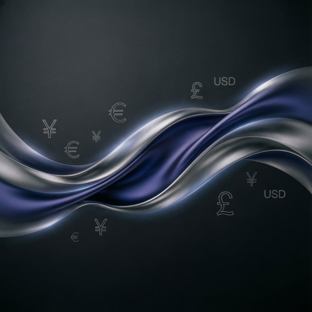 Premium financial services background with currency symbols