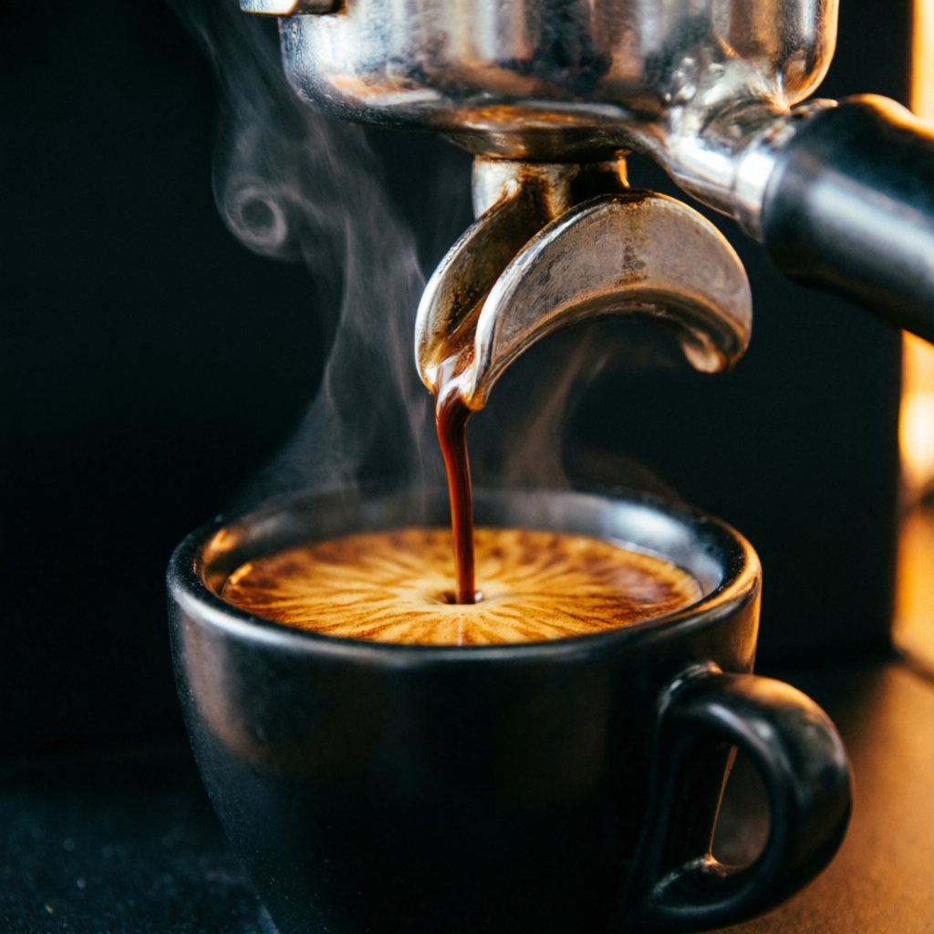 Extracción de espresso desde portafiltro