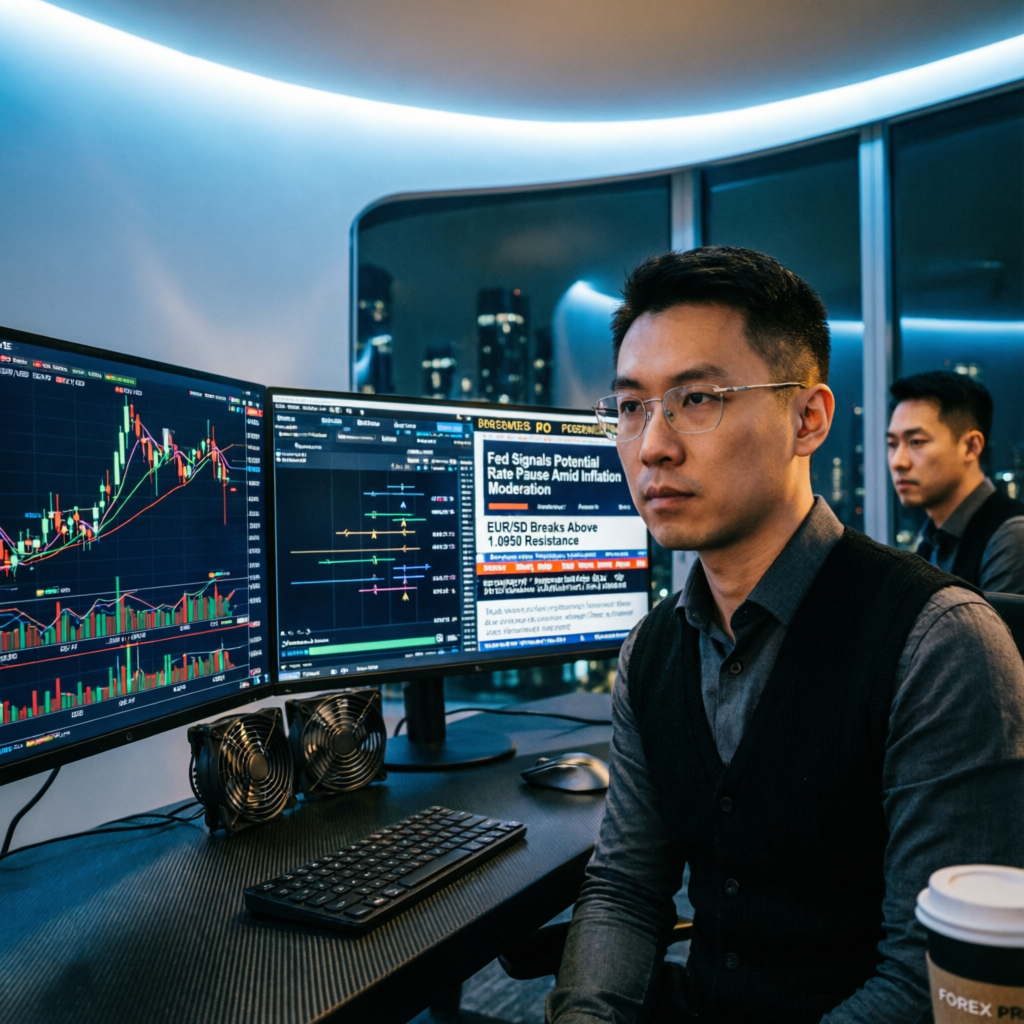Forex market analysis workspace showing professional trading setup for prop firm challenges