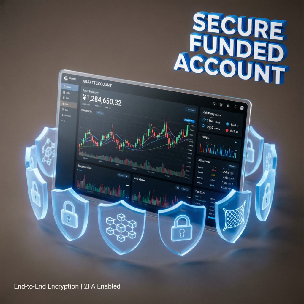 Secure funded account management with verified trading results