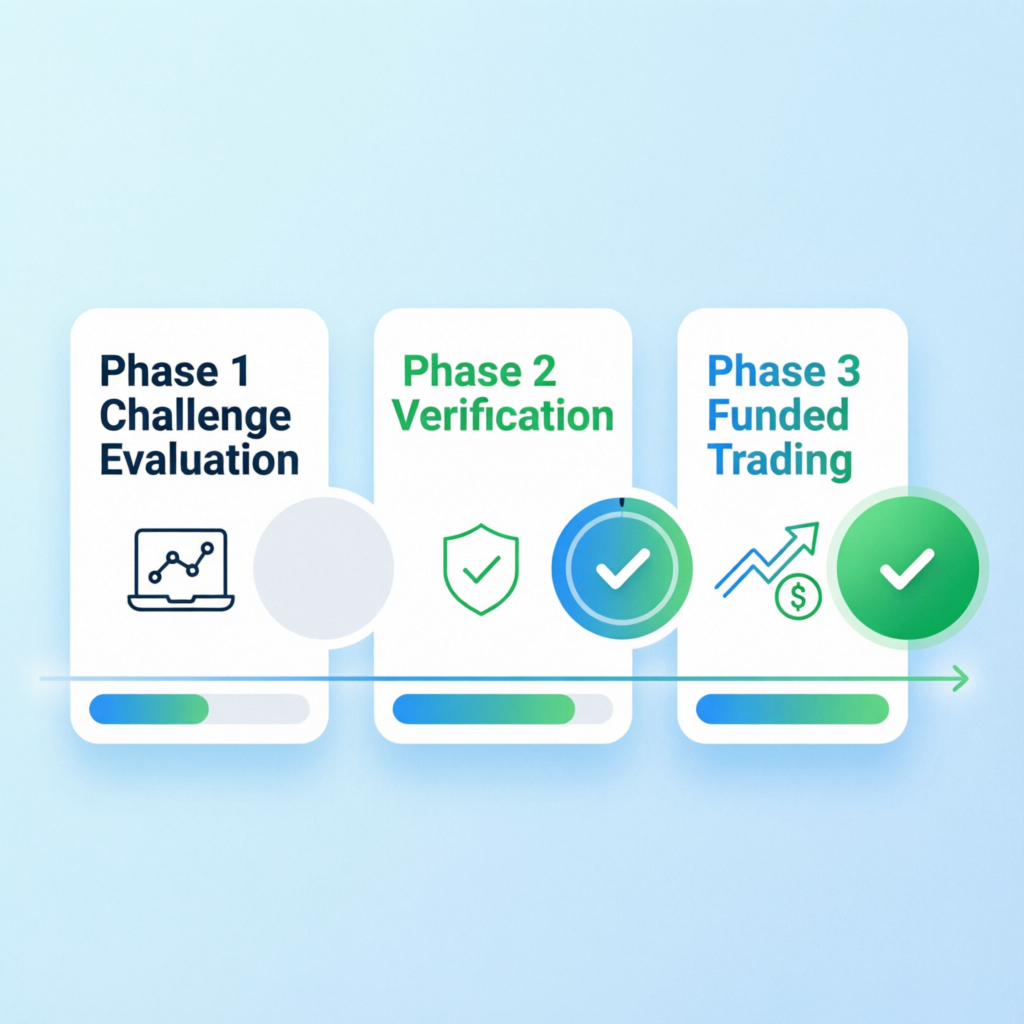 Prop Firm Challenge Three Phase Evaluation Process