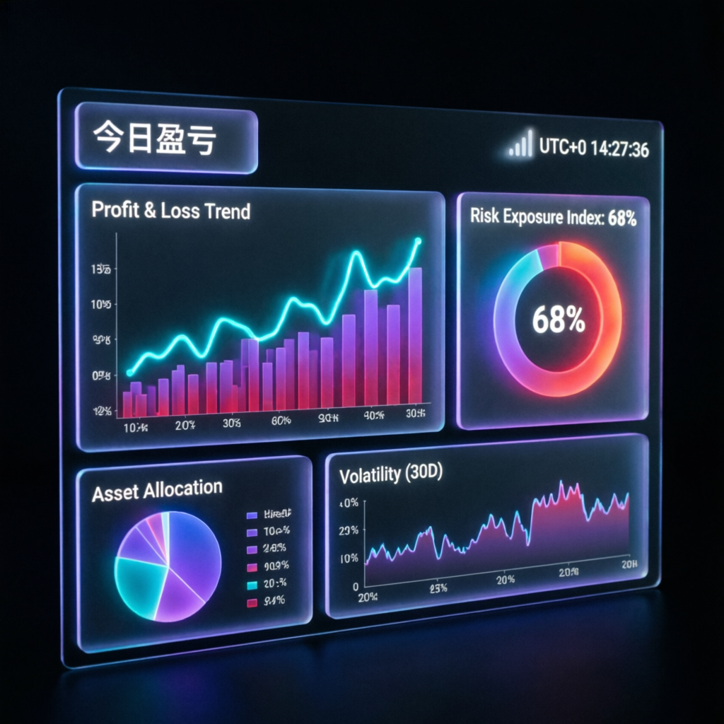 Trading analytics dashboard showing portfolio performance and risk metrics