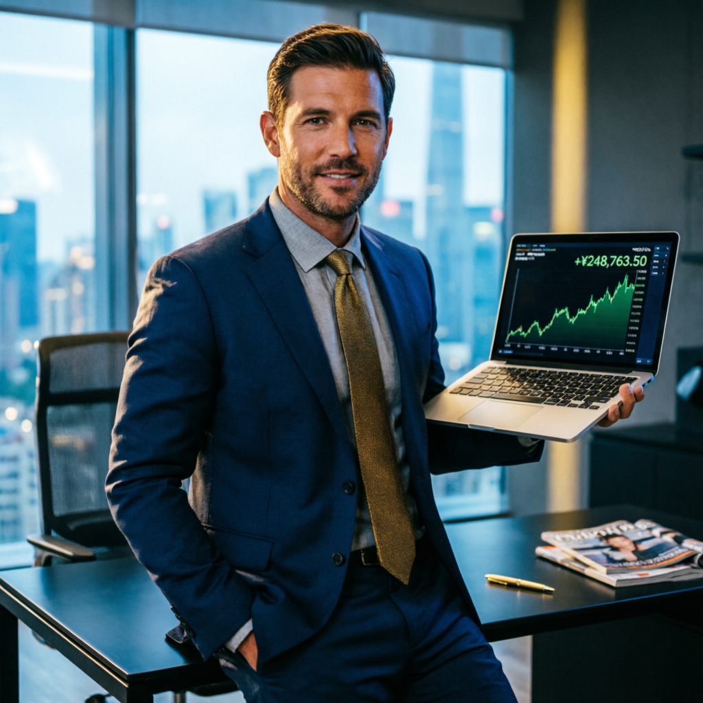 Professional trader celebrating successful Apex funded account payout