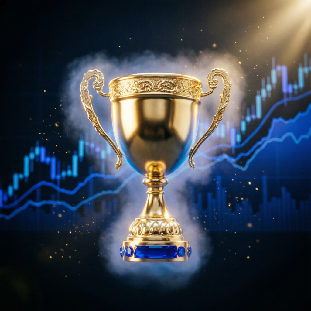 Trophy representing successful Apex Trader Funding challenge completion
