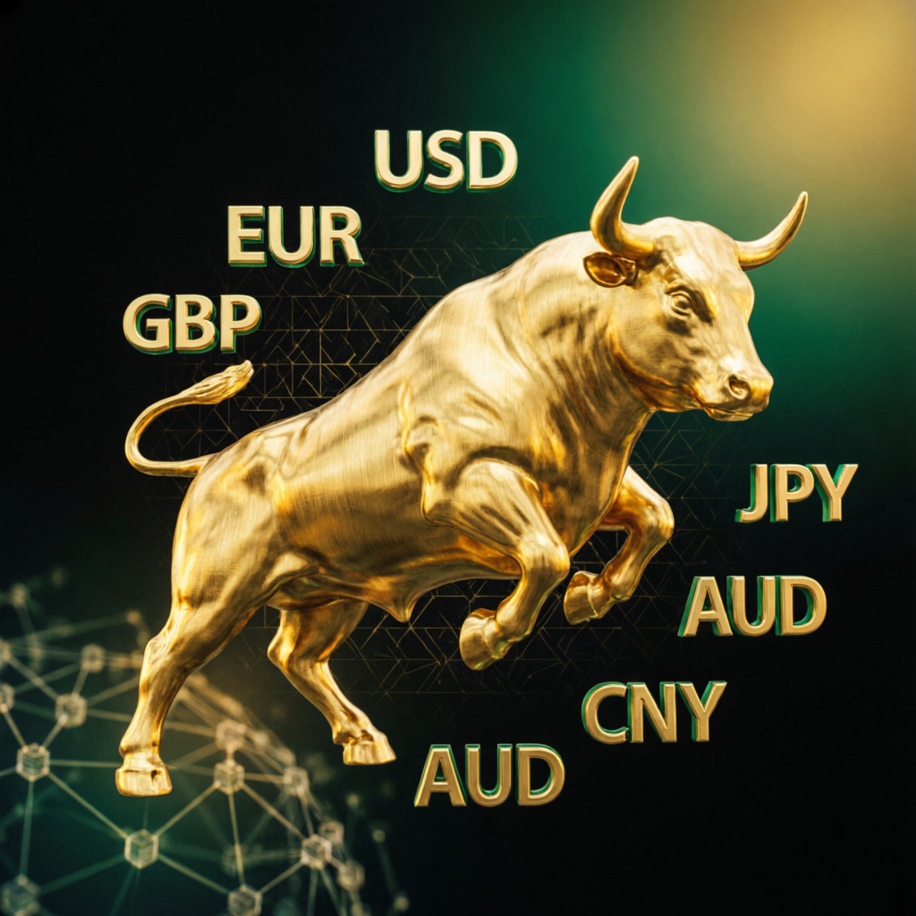 Golden bull market symbol representing successful prop firm trading and funded account growth