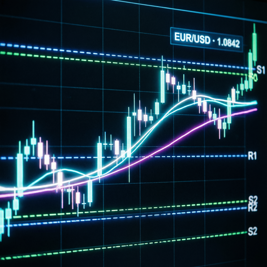 Technical analysis chart showing trading strategy for Apex Trader Funding evaluation