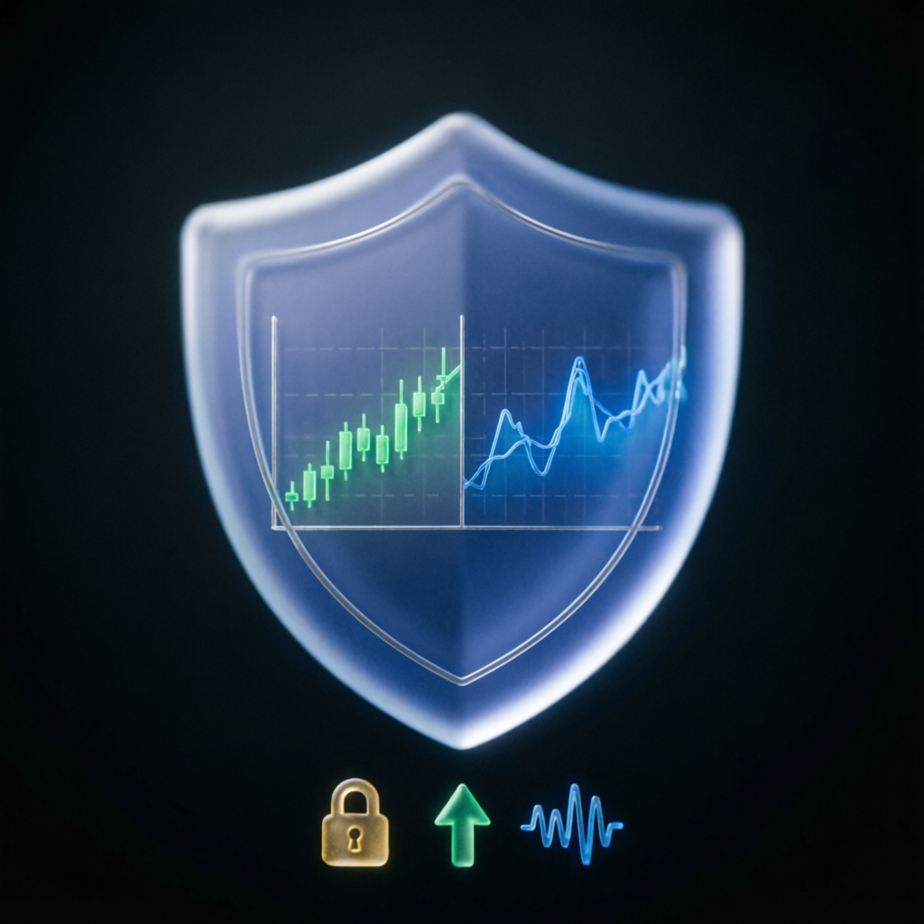 Risk management shield protecting trading account from drawdown