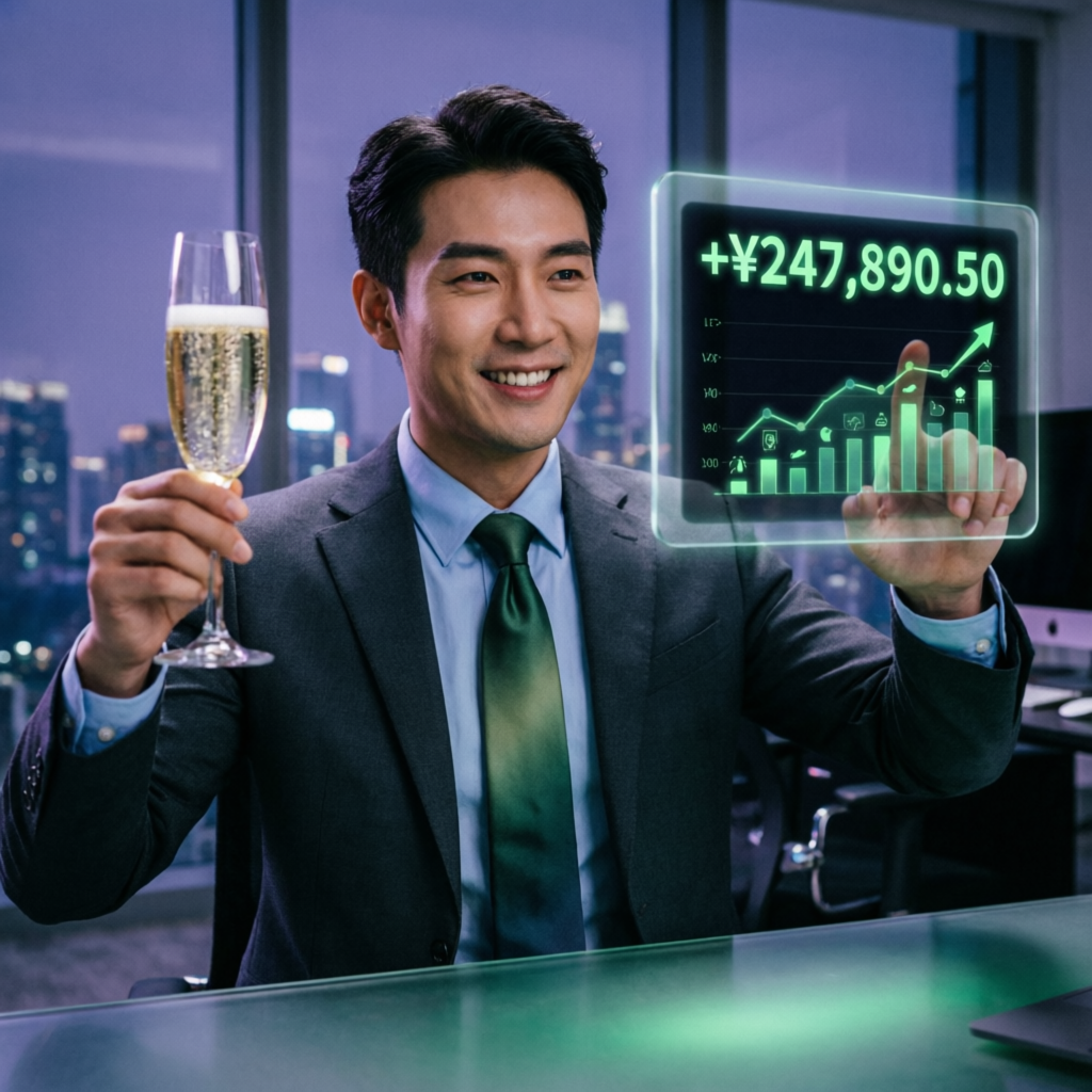 Successful trader celebrating payout profits from funded account