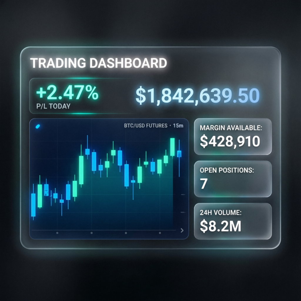 My Funded Futures Trading Dashboard with Real-Time Charts and Account Statistics