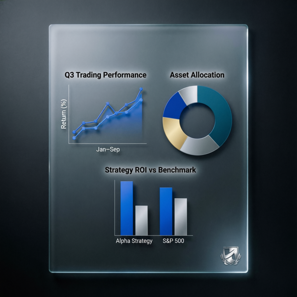 Q3 Trading Performance Report with Asset Allocation and ROI Analysis