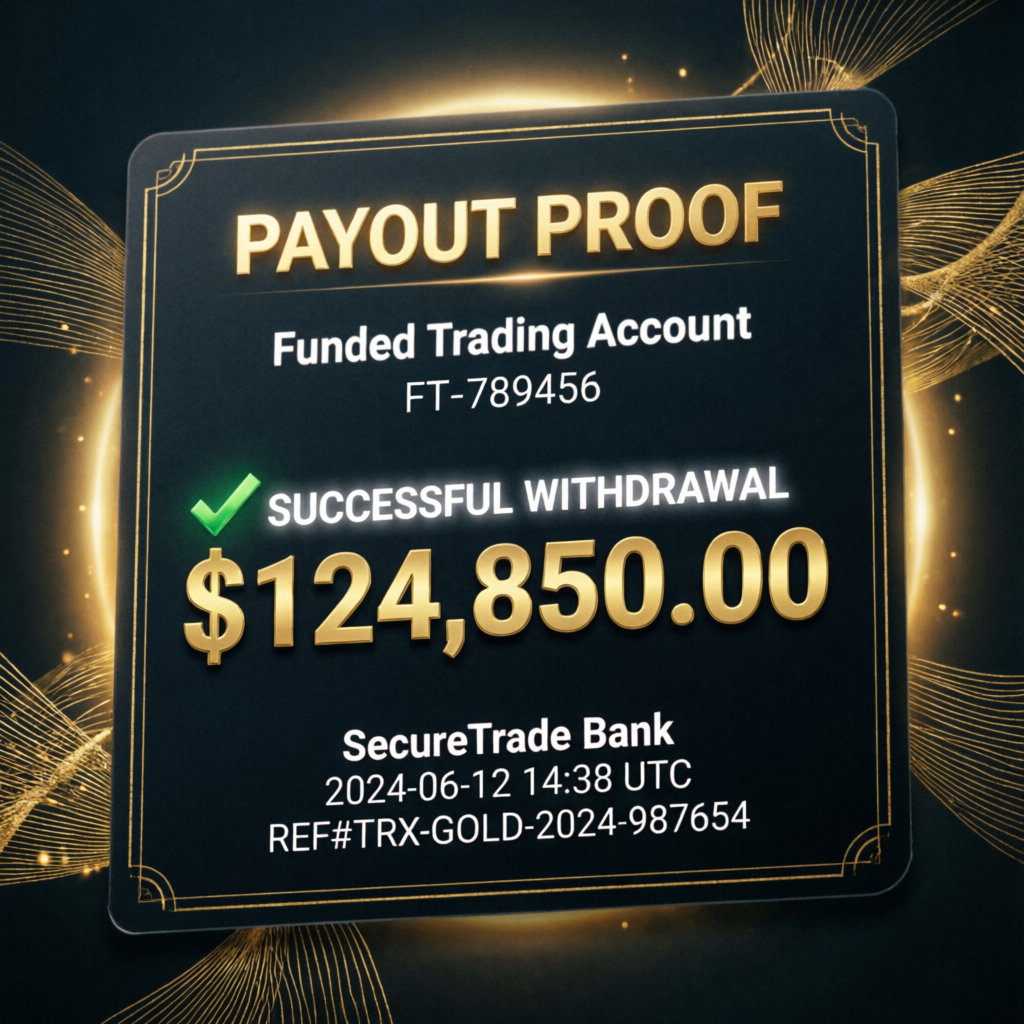 Verified Apex Trader Funding payout proof showing successful withdrawal of $124,850 from funded trading account