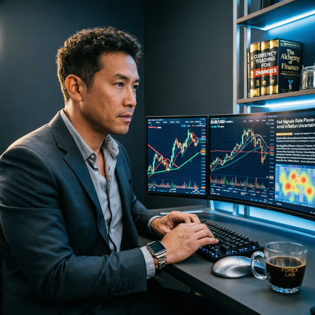 Professional forex trader analyzing Apex Trader Funding charts and prop firm passing service strategies
