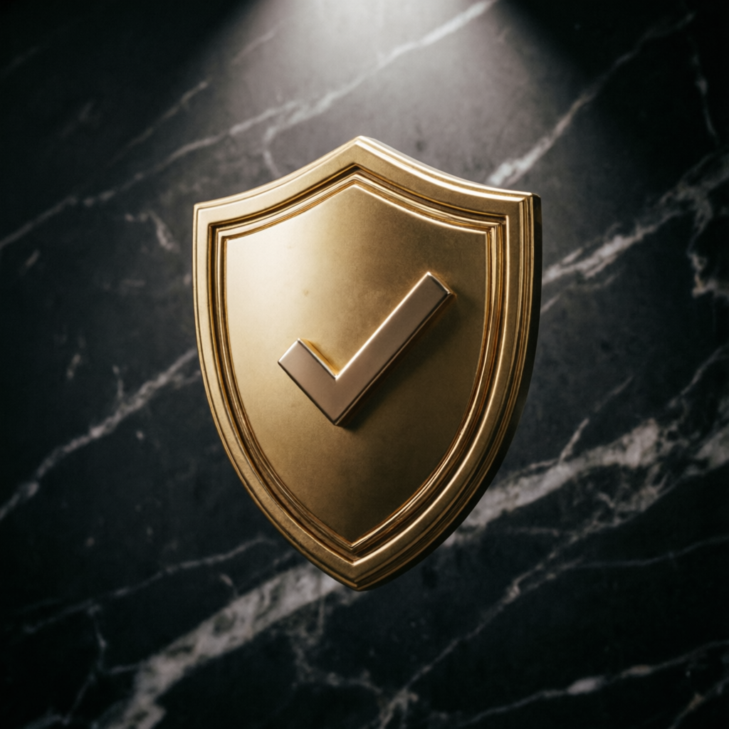Gold shield representing Topstep trading rules compliance and security