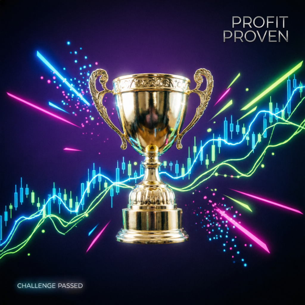 Golden trophy representing Apex Trader Funding challenge passed success