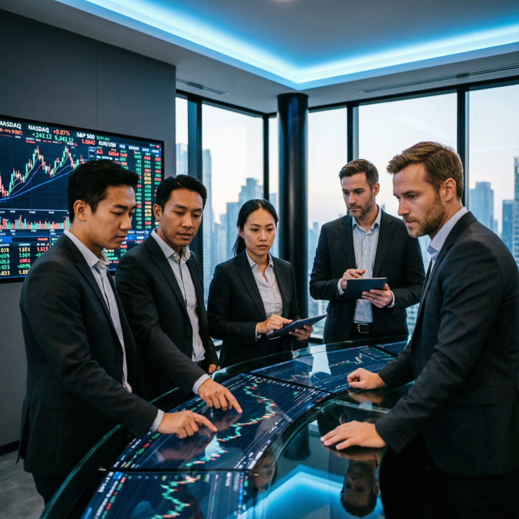 Expert trading team analyzing Apex Trader Funding rules and strategies