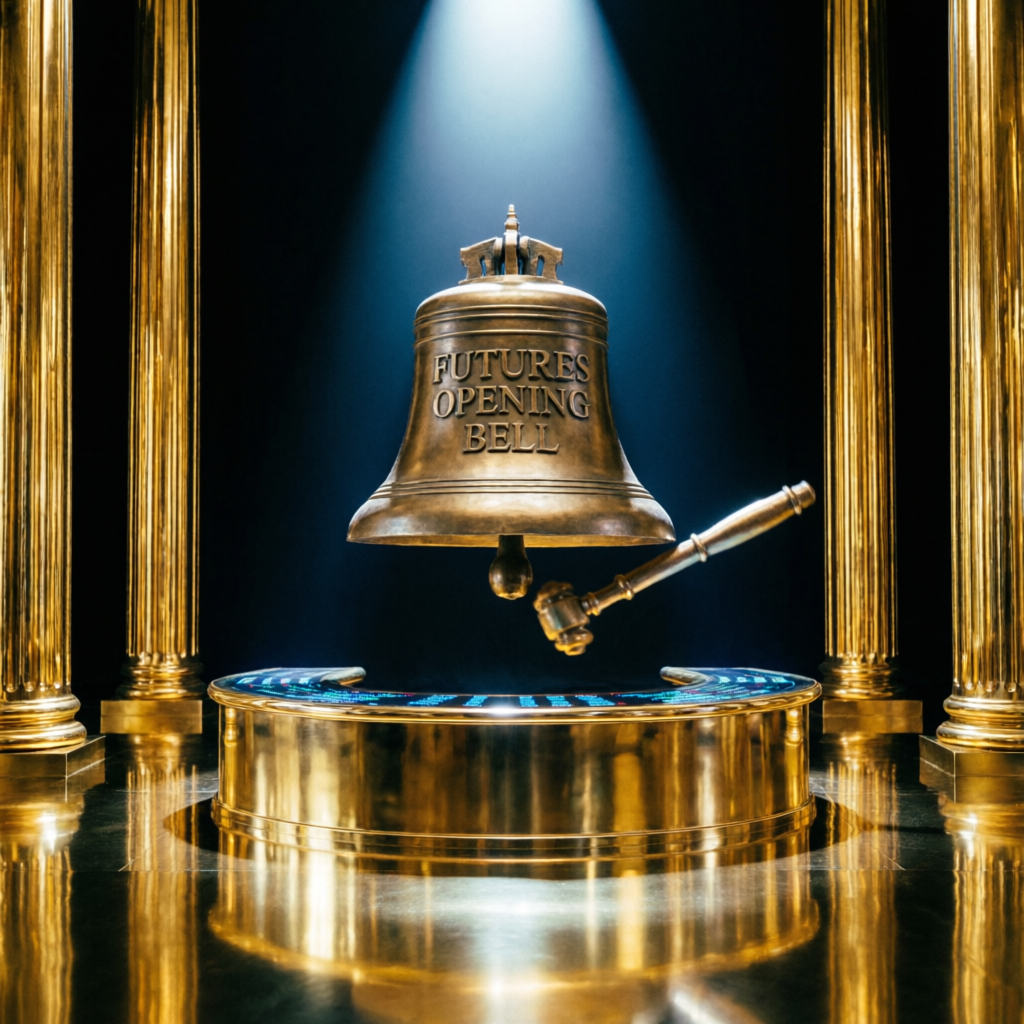 Futures market opening bell representing professional trading operations