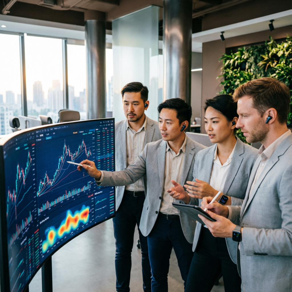 Expert prop firm trading team analyzing market data