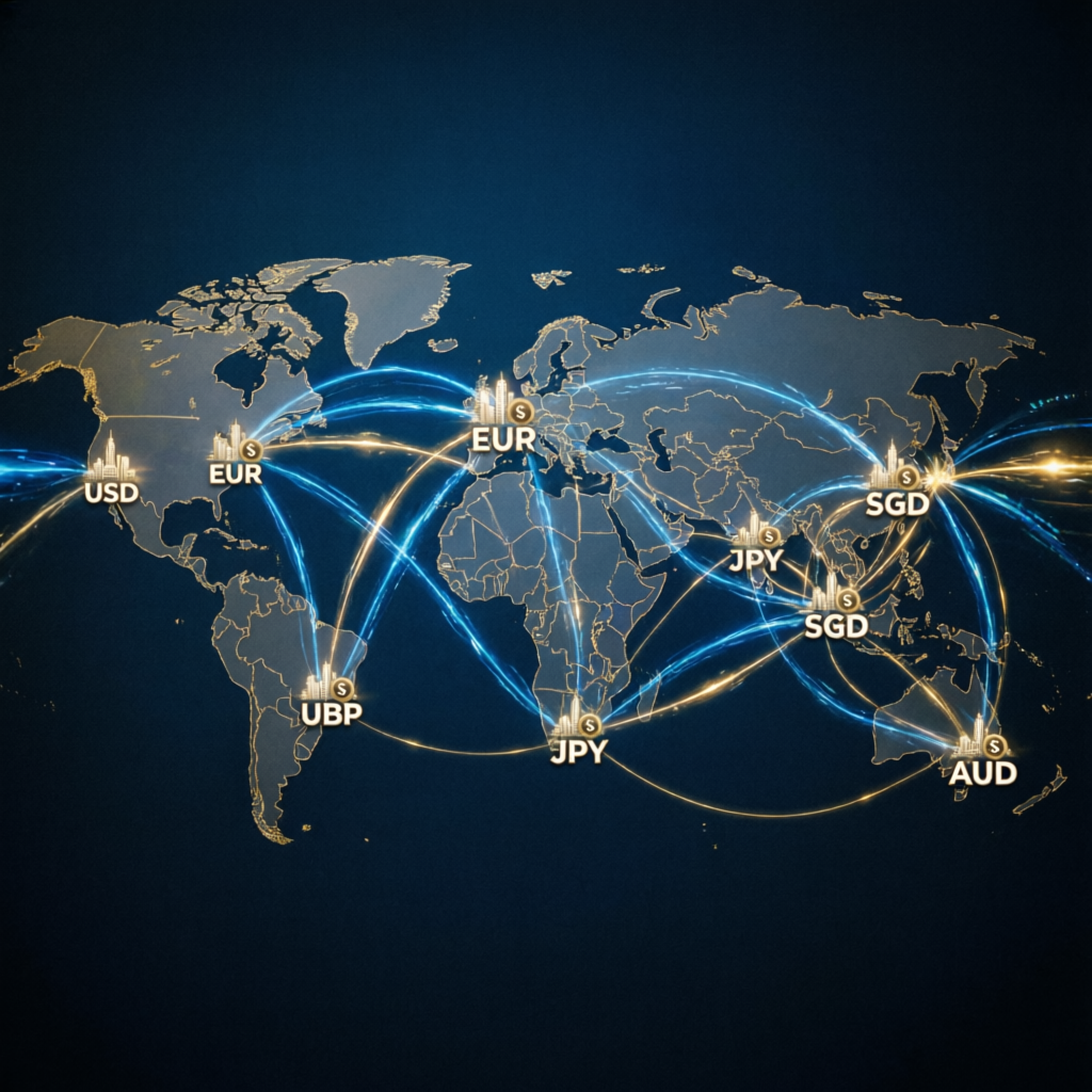 Global forex markets visualization