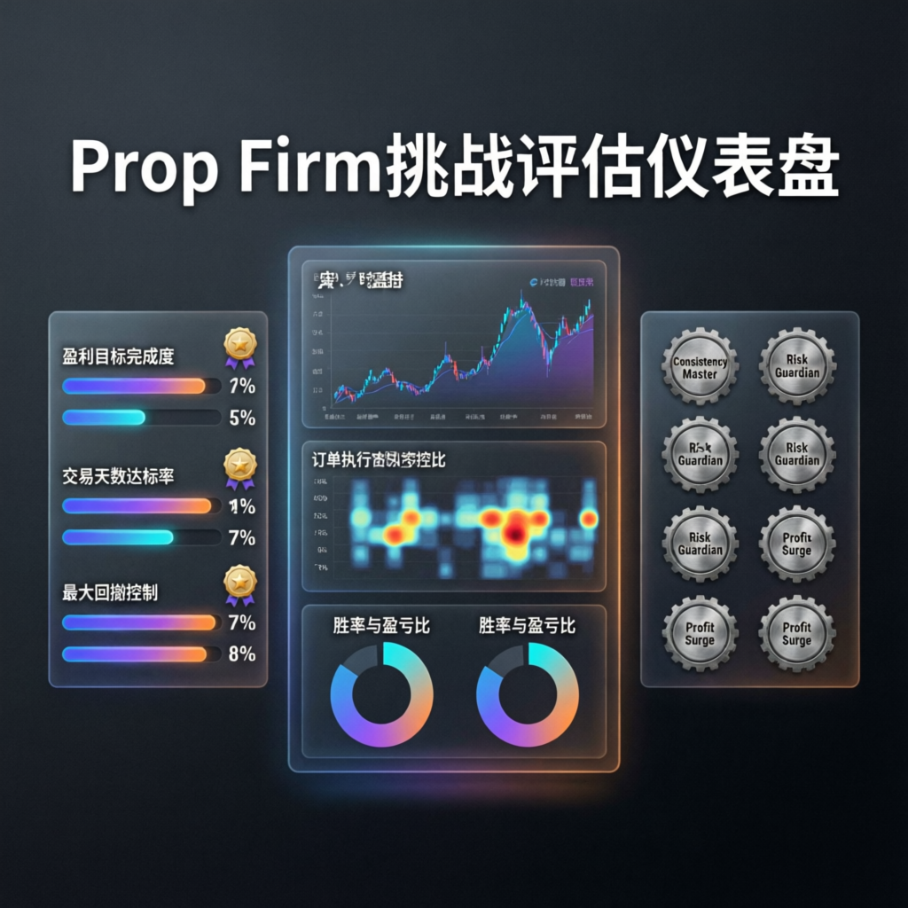 Prop firm challenge evaluation dashboard