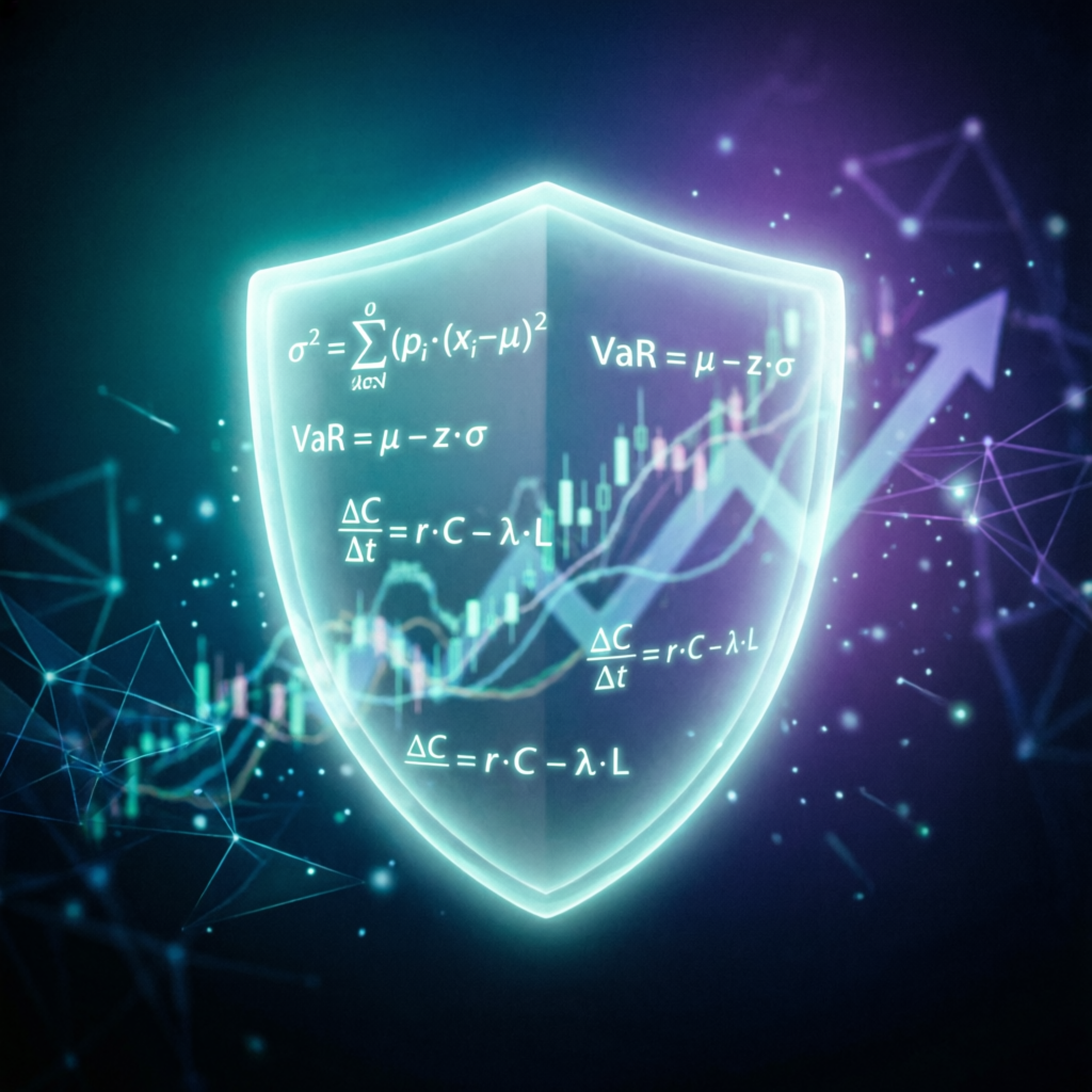 Risk management shield protecting trading capital