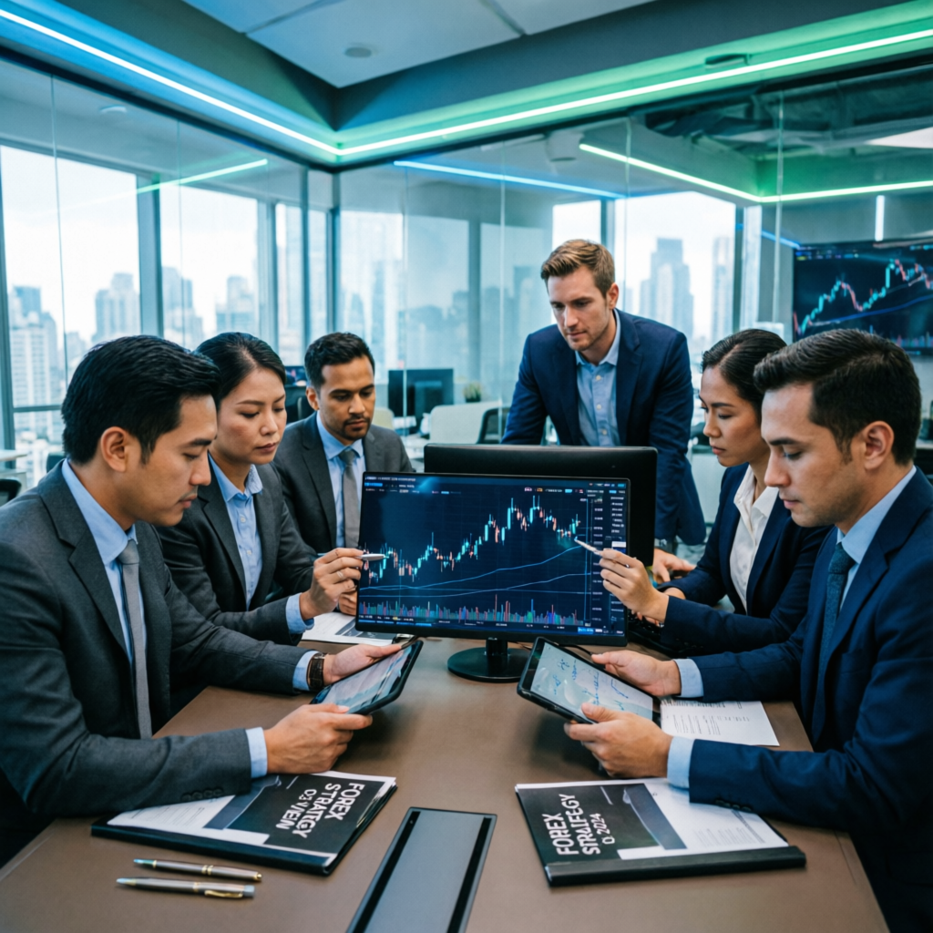 Professional trading team analyzing Apex 100K account strategies