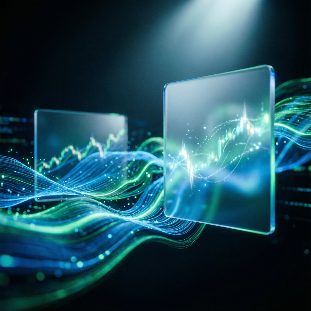 Financial data visualization showing profit flows and payouts