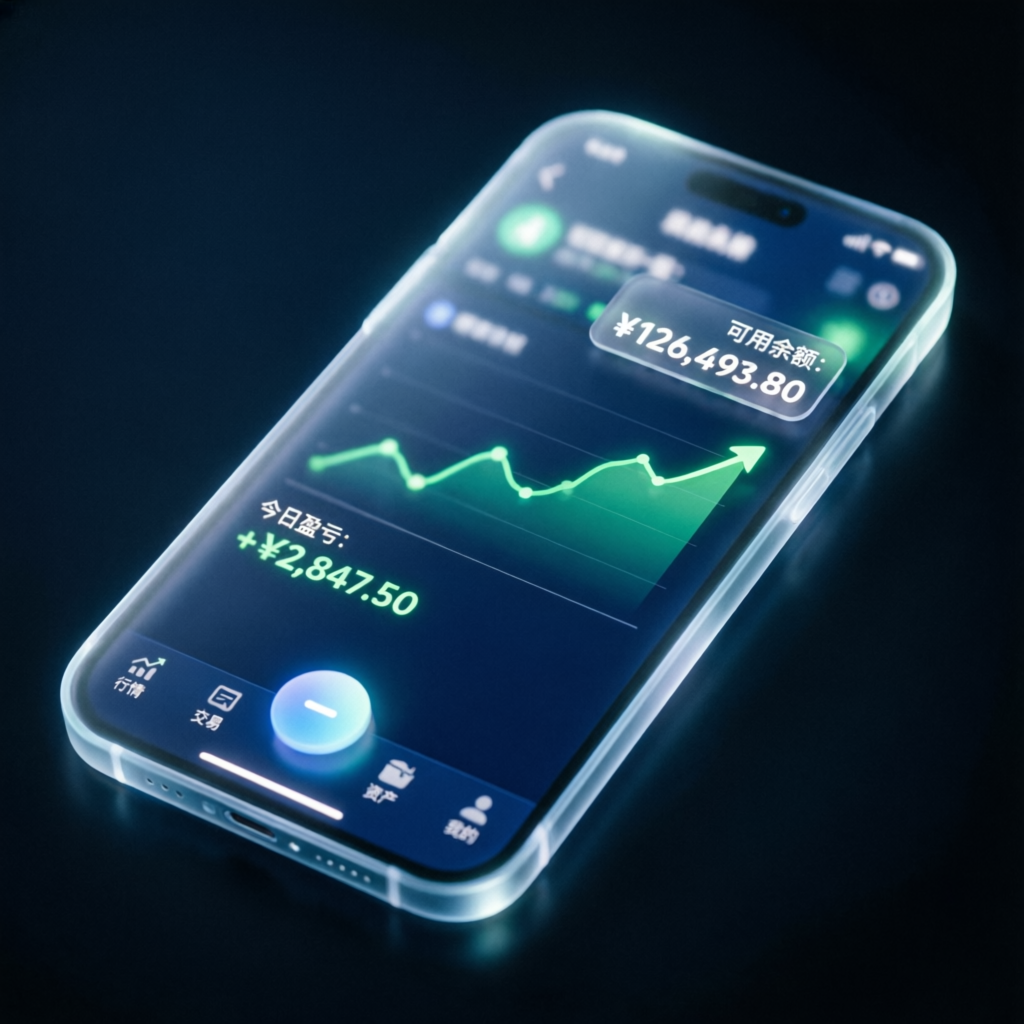 Mobile trading app showing funded account profits