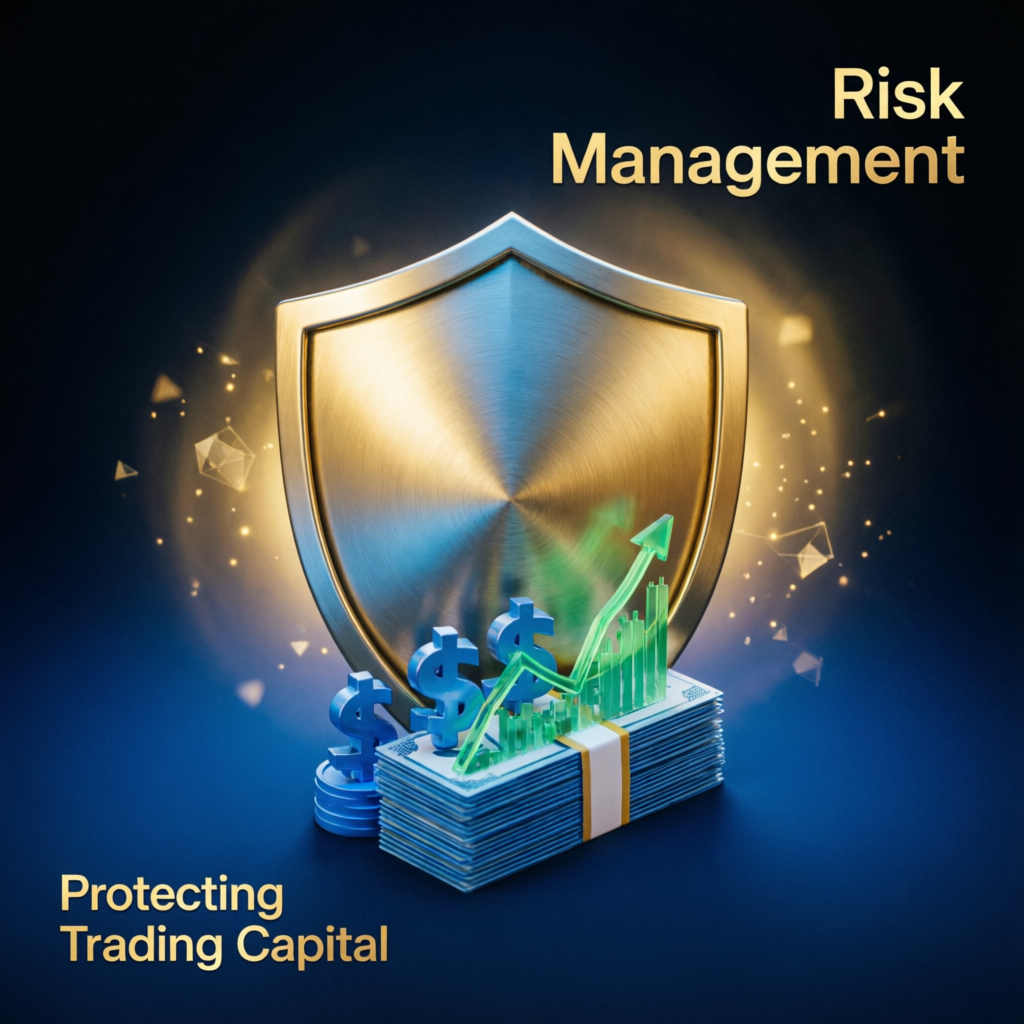 Risk management shield protecting trading capital in Apex evaluation