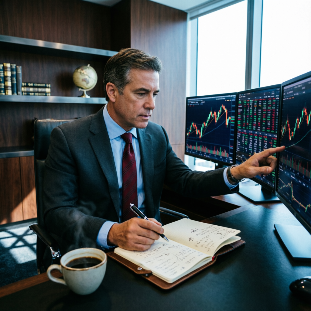 Professional trading strategy planning session for Apex Trader Funding evaluation