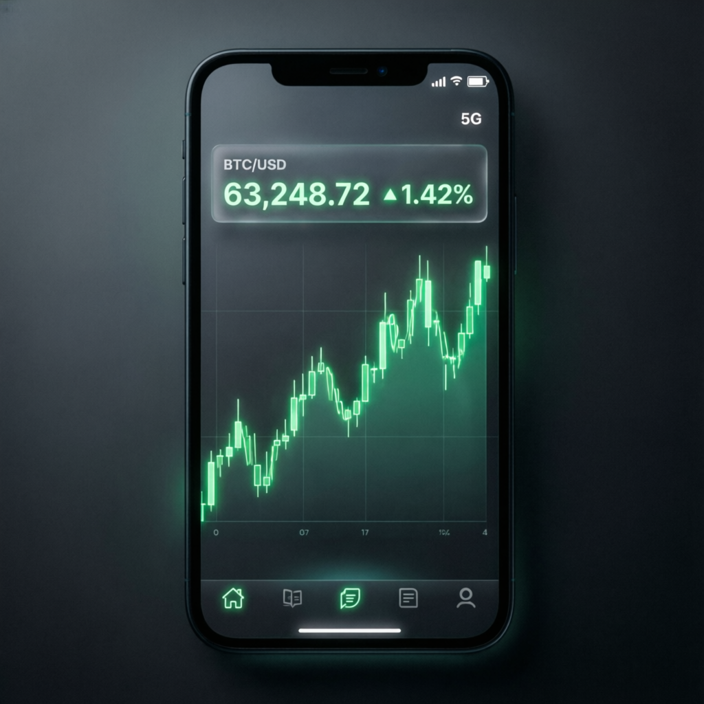 Mobile trading application showing futures charts for Apex Trader Funding