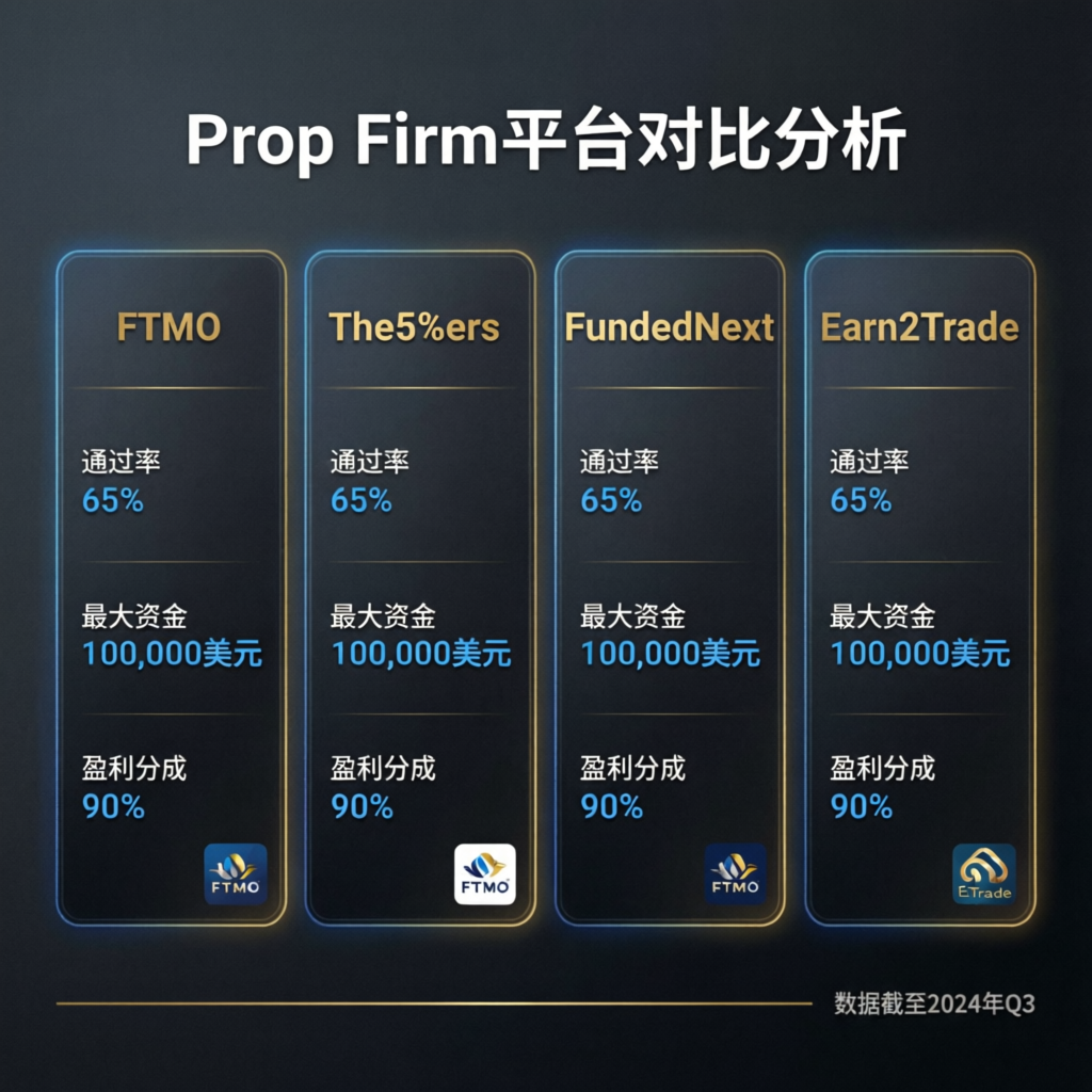 Prop firm platform comparison showing Topstep vs competitors with metrics