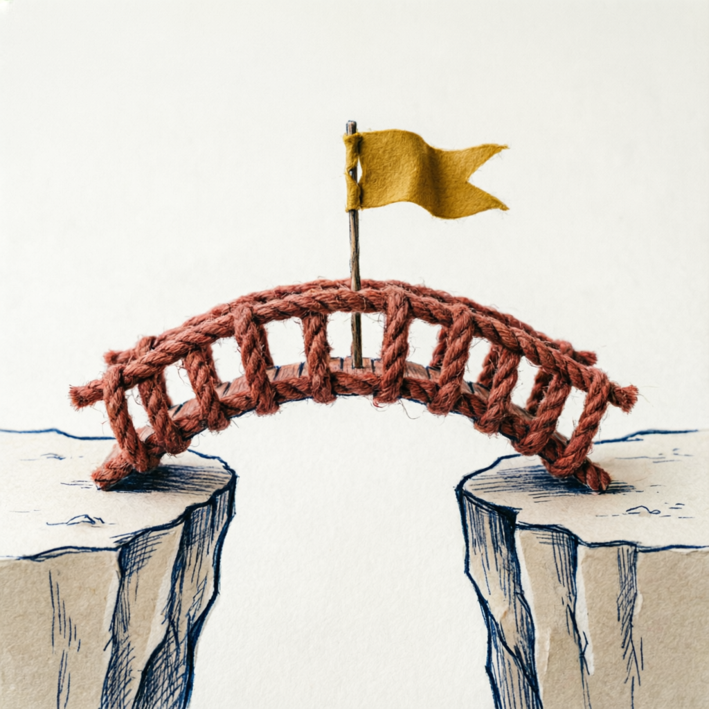 Small bridge between two cliffs
