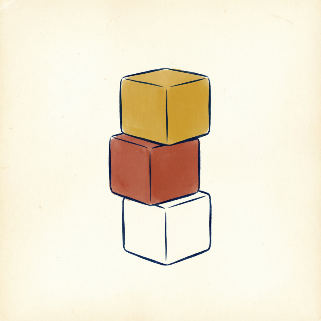 Stacked building blocks