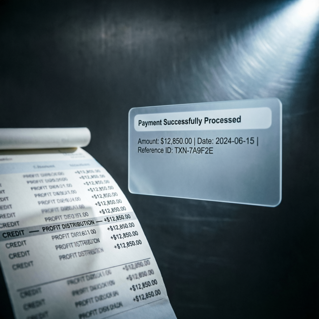 Topstep payout successfully processed showing profit distribution
