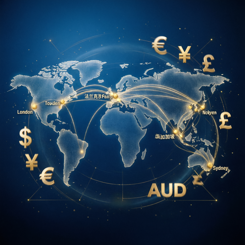 Global forex market coverage showing prop firm passing service worldwide reach